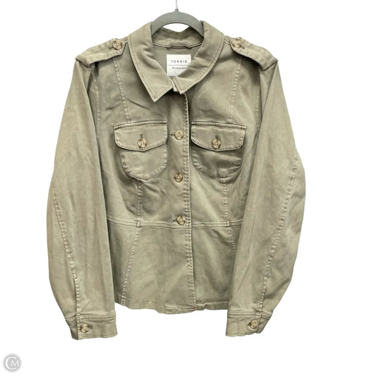 Jacket Utility By Torrid In Green, Size: 1x
