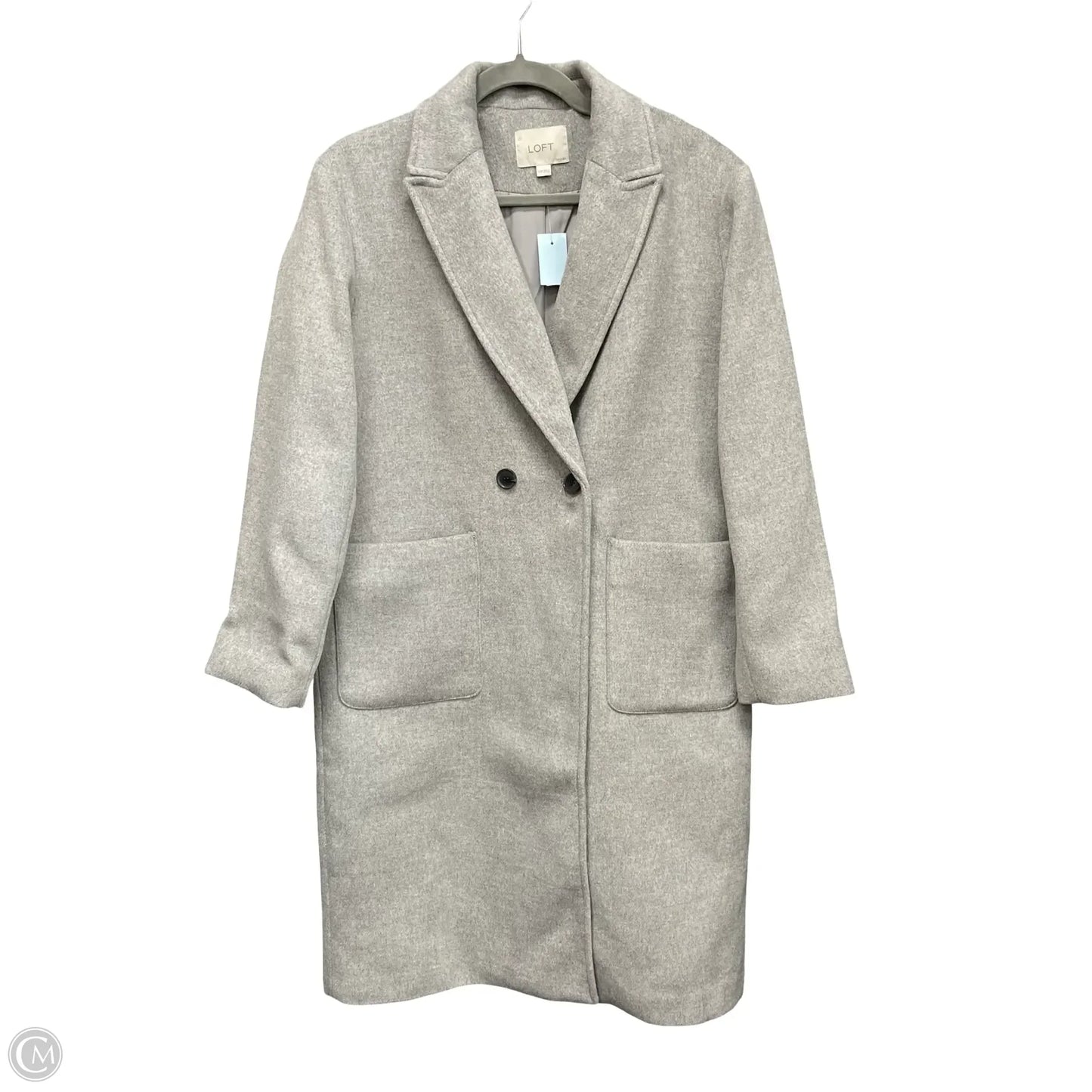 Coat Wool By Loft In Grey, Size: Xxsp