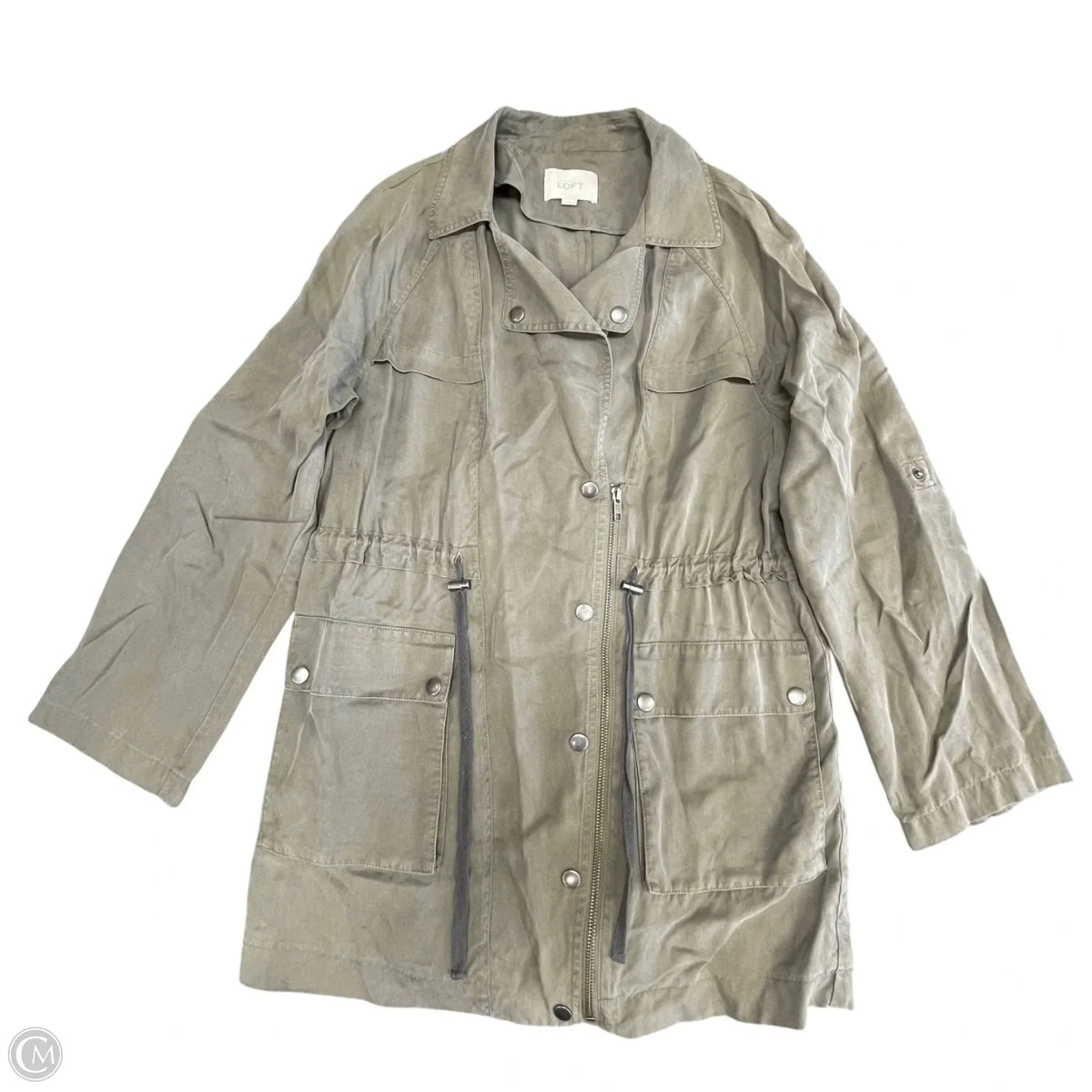Jacket Utility By Loft In Grey, Size: S