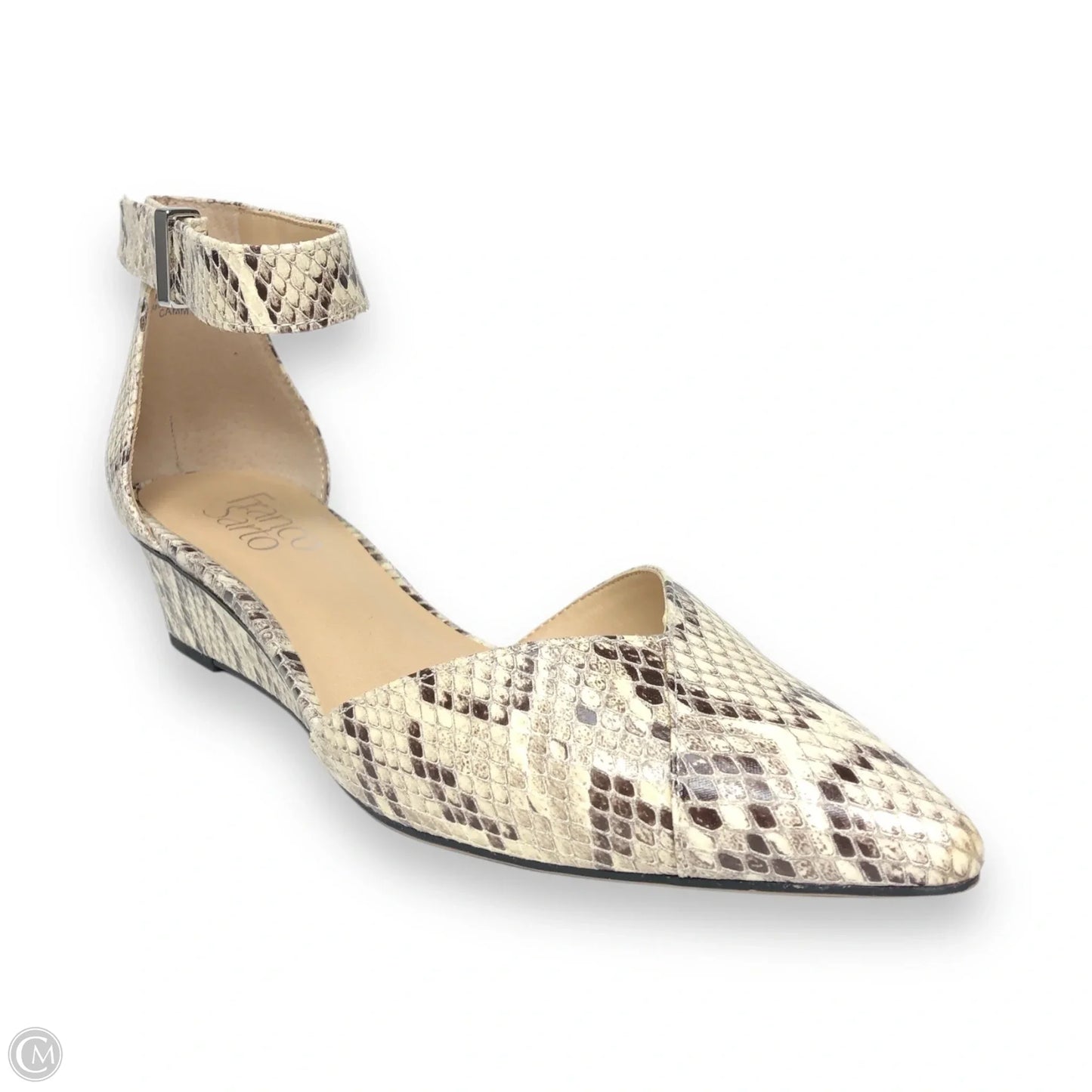 Sandals Heels Wedge By Franco Sarto In Snakeskin Print, Size: 6.5