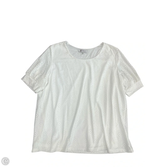 Top Short Sleeve By Kasper In White, Size: 2x
