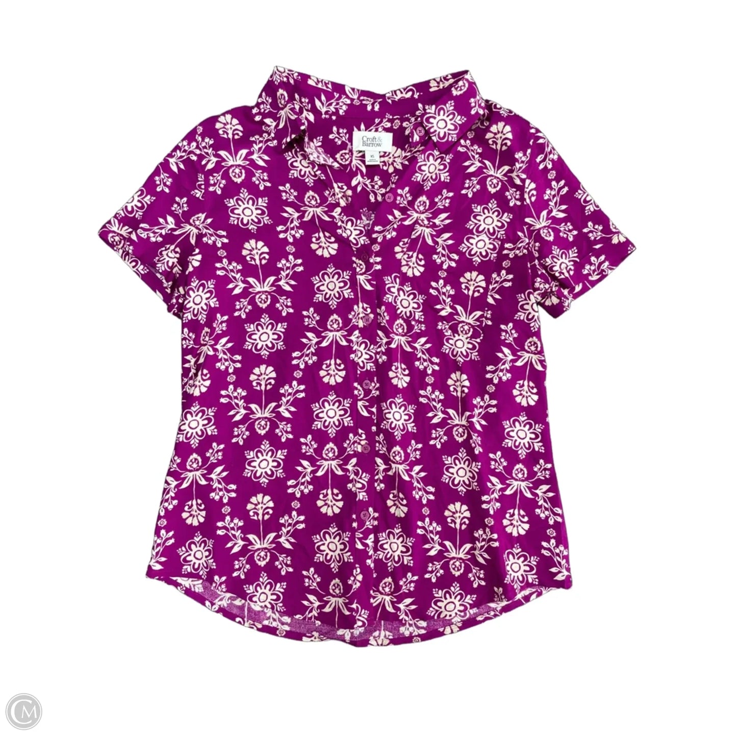 Top Short Sleeve By Croft And Barrow In Purple, Size: Xs