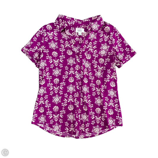 Top Short Sleeve By Croft And Barrow In Purple, Size: Xs
