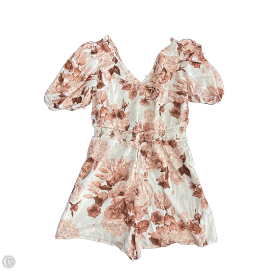 Romper By Express In Floral Print, Size: L