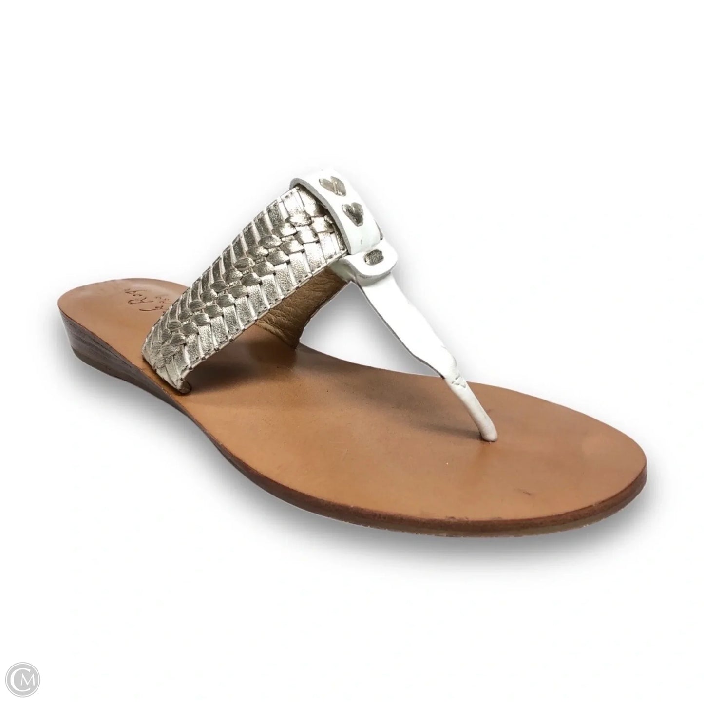 Sandals Flats By Jack Rogers In Gold & White, Size: 11