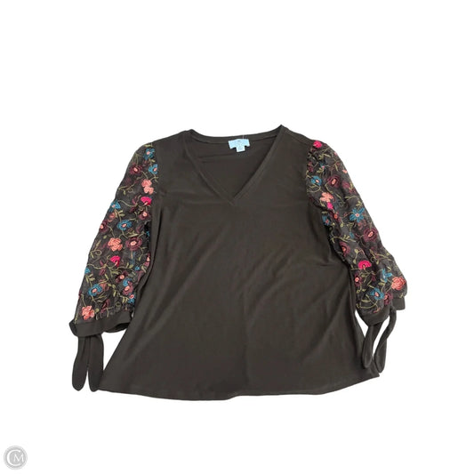 Top 3/4 Sleeve By Cece In Black, Size: M