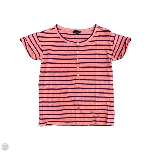 Top Short Sleeve Basic By J. Crew In Pink & Purple, Size: Xs