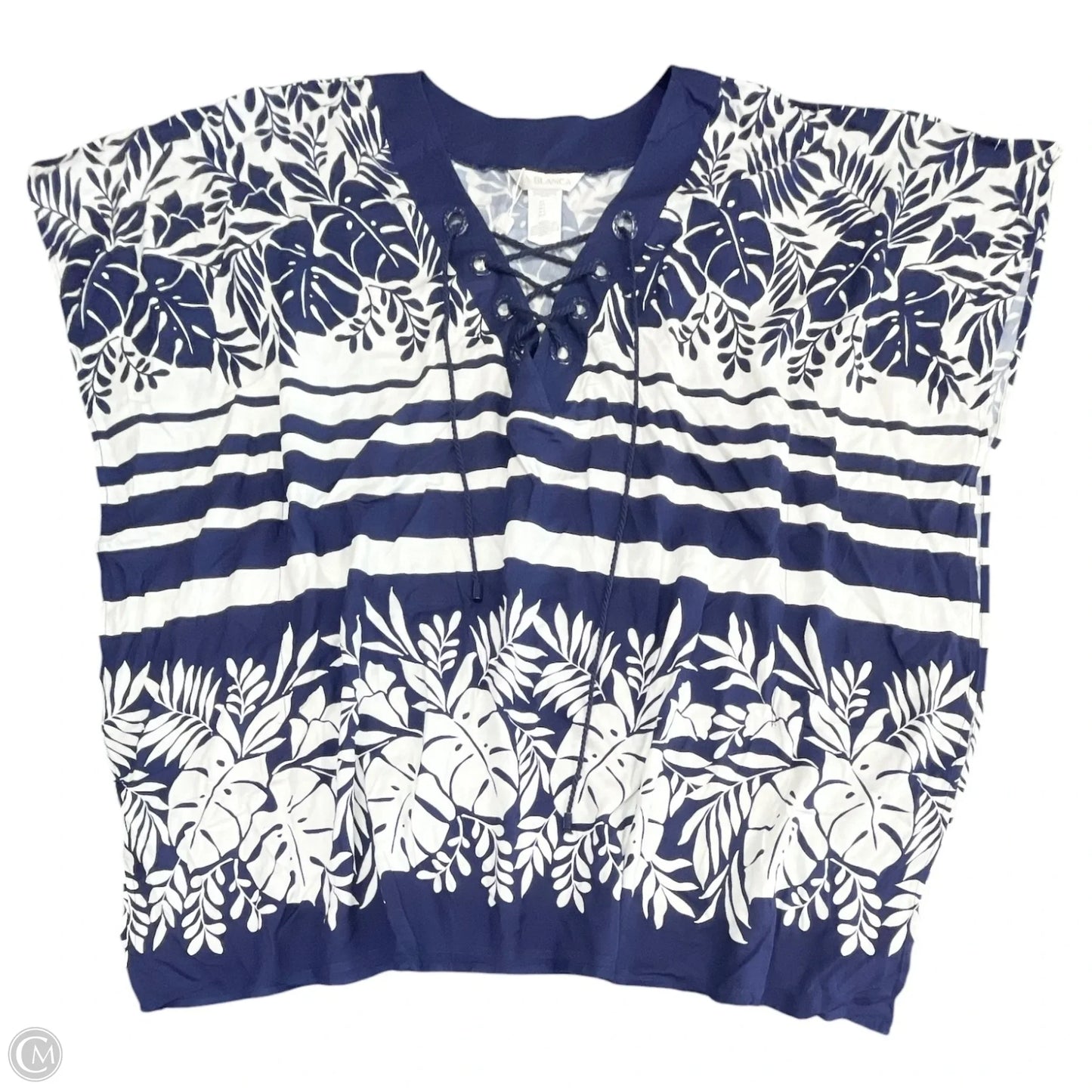 Swimwear Cover-up By La Blanca In Blue & White, Size: L