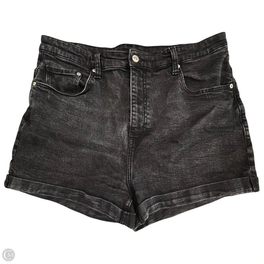 Shorts By H&m In Black Denim, Size: 16