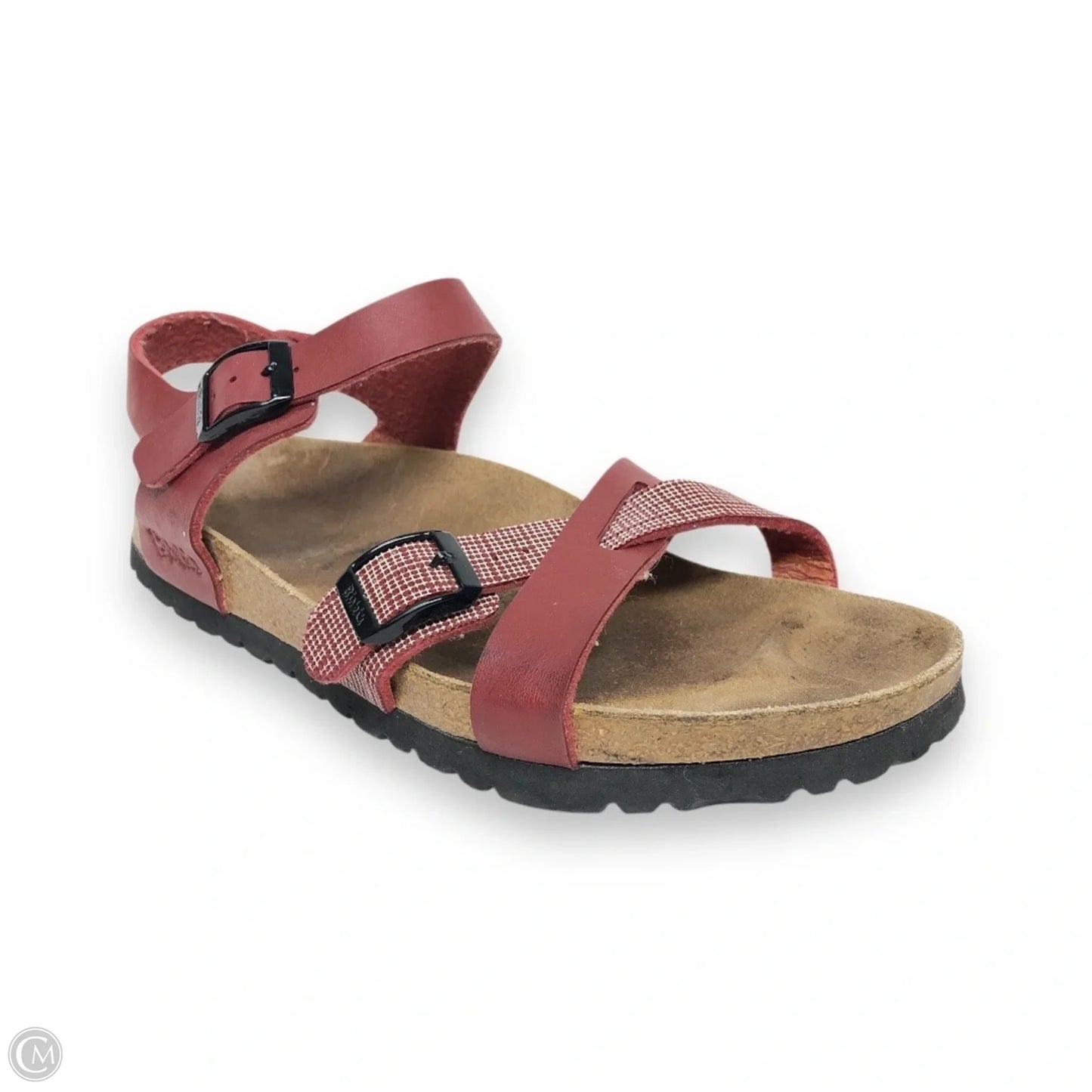 Sandals Flats By Birkenstock In Maroon, Size: 7