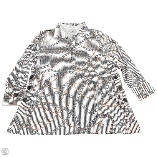 Tunic Long Sleeve By Chicos In Striped Pattern, Size: 20