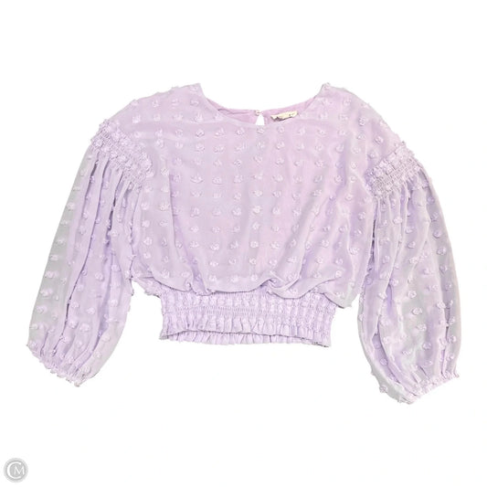Blouse Long Sleeve By Ee Some In Purple, Size: S