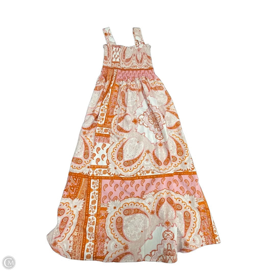 Dress Casual Midi By Clothes Mentor In Orange & Pink, Size: S