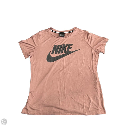 Athletic Top Short Sleeve By Nike In Mauve, Size: L