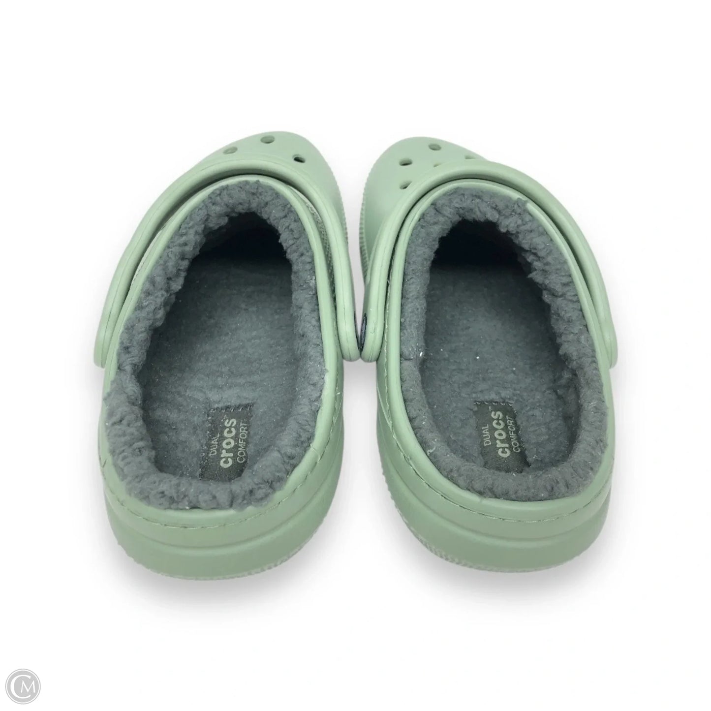 Shoes Flats By Crocs In Green, Size: 7