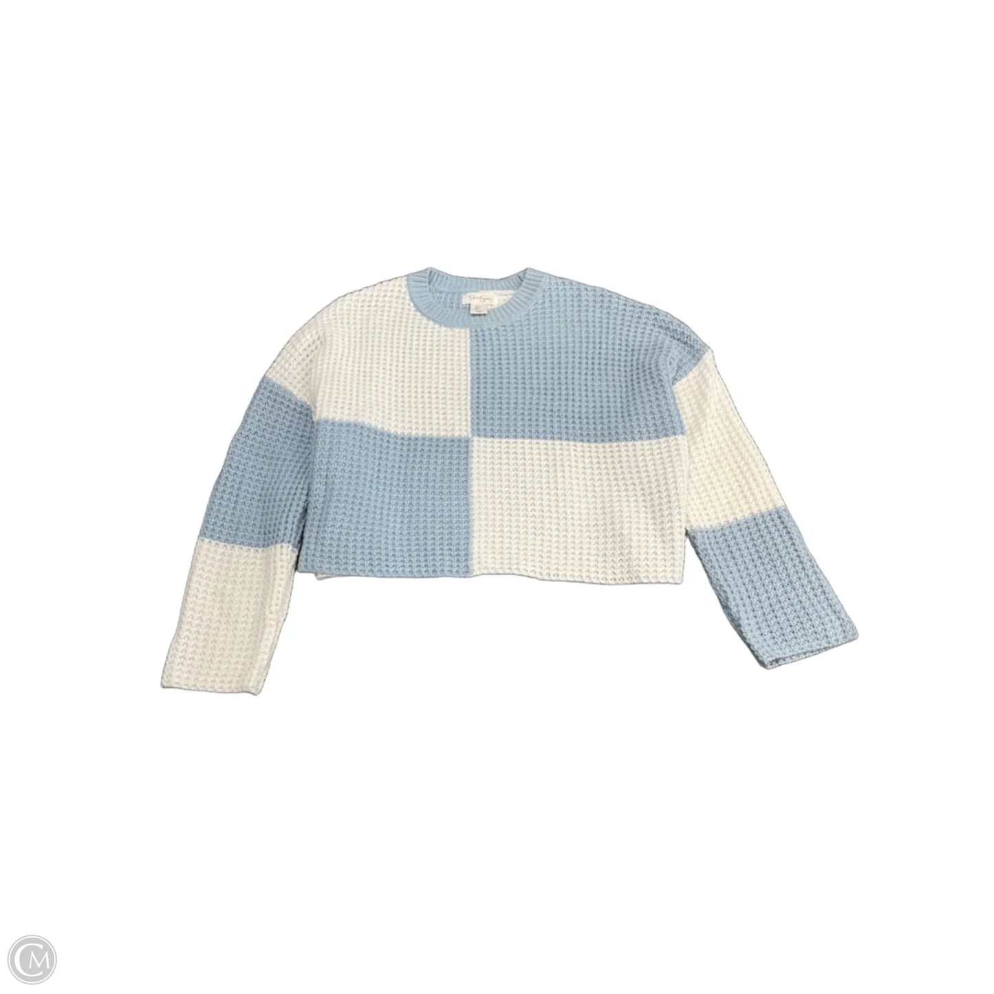 Sweater By Jessica Simpson In Blue & White, Size: L
