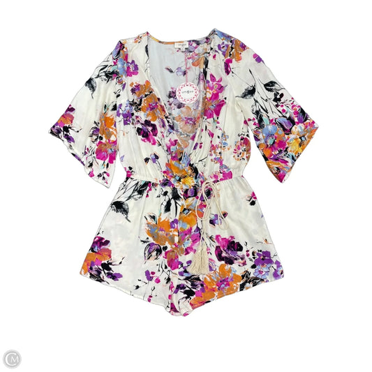 Romper By Umgee In Floral Print, Size: M