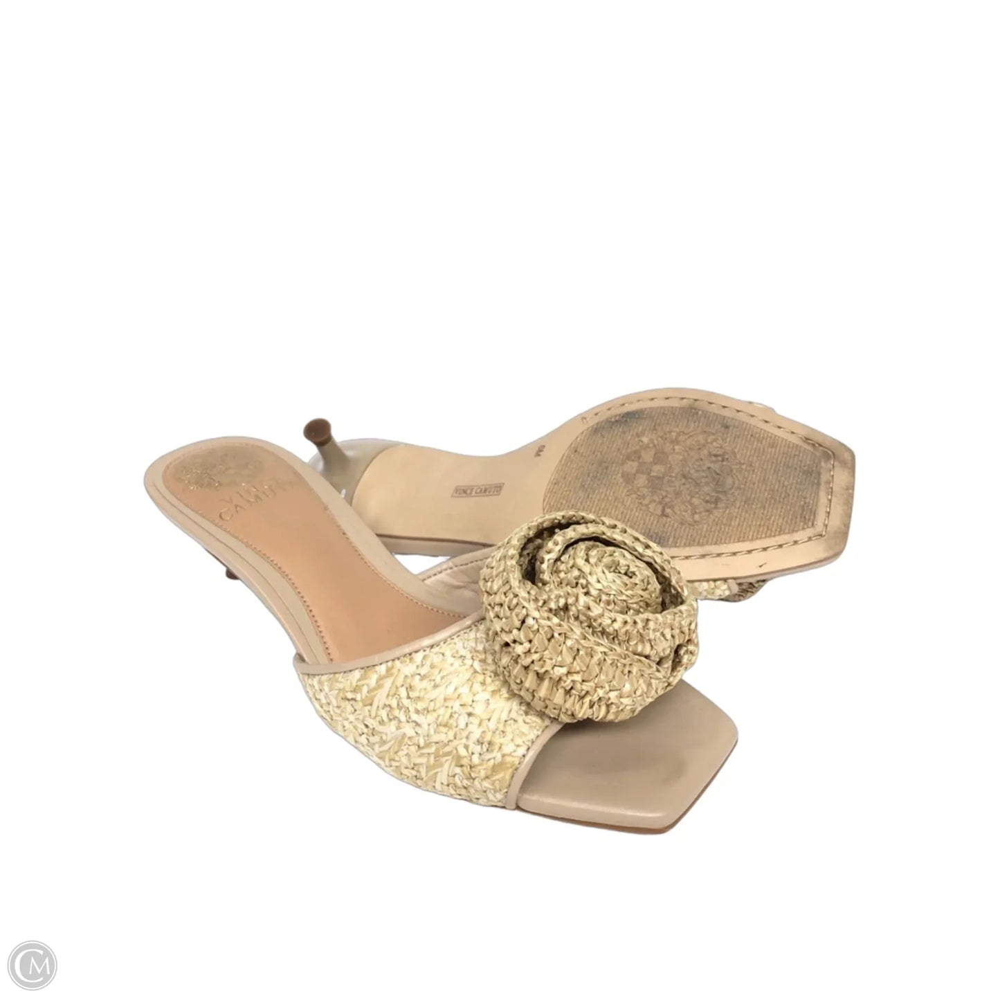 Sandals Heels Kitten By Vince Camuto In Tan, Size: 6