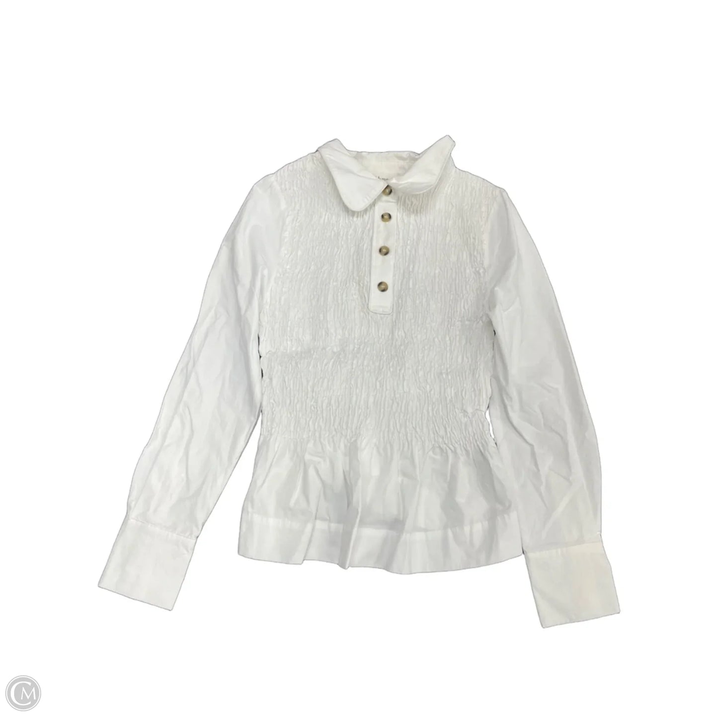 Blouse Long Sleeve By Bohme In White, Size: S
