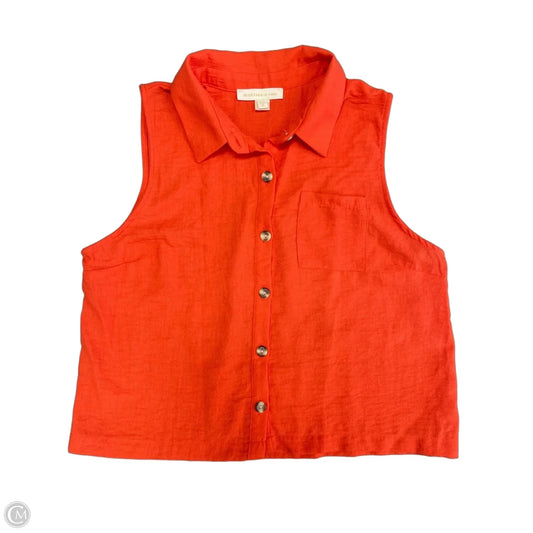 Top Sleeveless By Monteau In Orange, Size: Xl