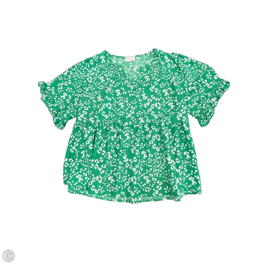 Blouse Short Sleeve By Hailey & Co In Green, Size: M