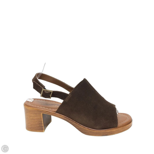 Sandals Heels Block By Clothes Mentor In Brown, Size: 8