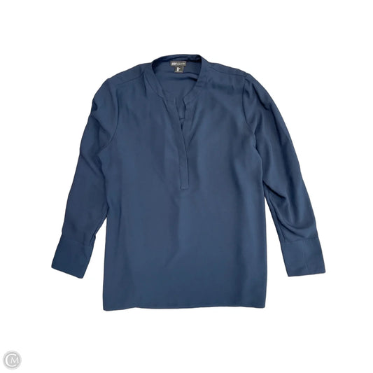 Blouse Long Sleeve By Jones New York In Navy, Size: L
