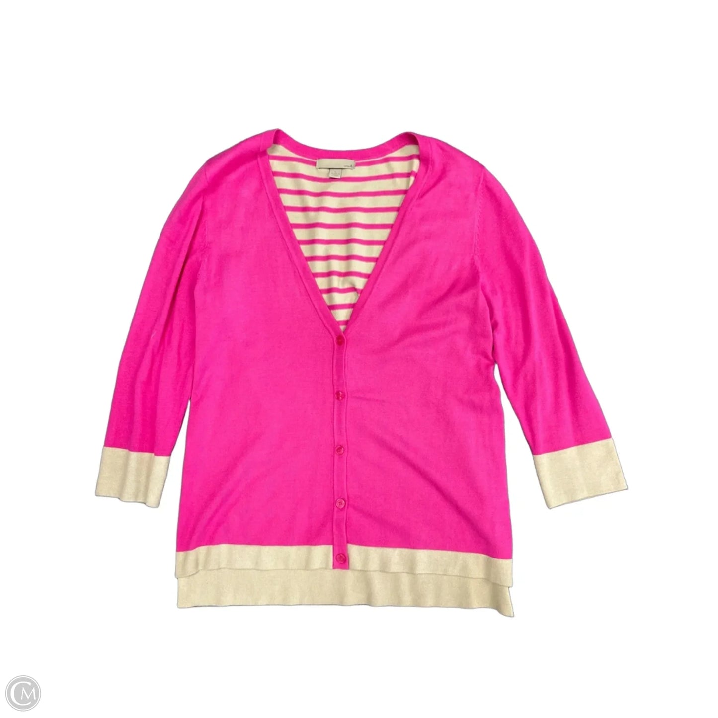 Cardigan By One A In Pink & Tan, Size: L