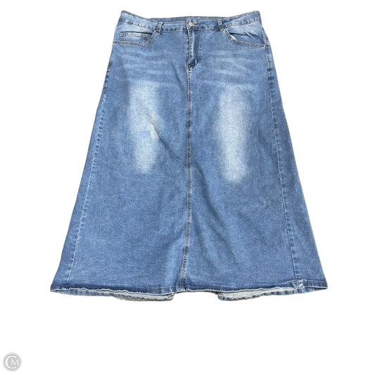 Skirt Midi By Cme In Blue Denim, Size: 3x