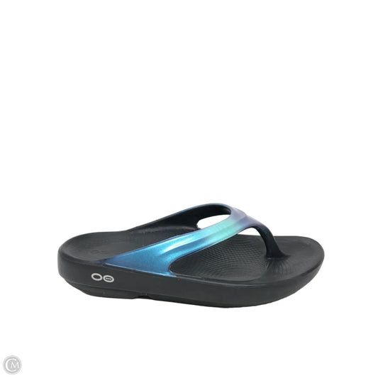 Sandals Flip Flops By Oofos In Blue, Size: 6