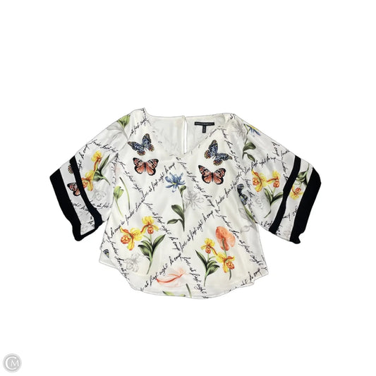 Blouse Short Sleeve By White House Black Market In Multi-colored, Size: Xs