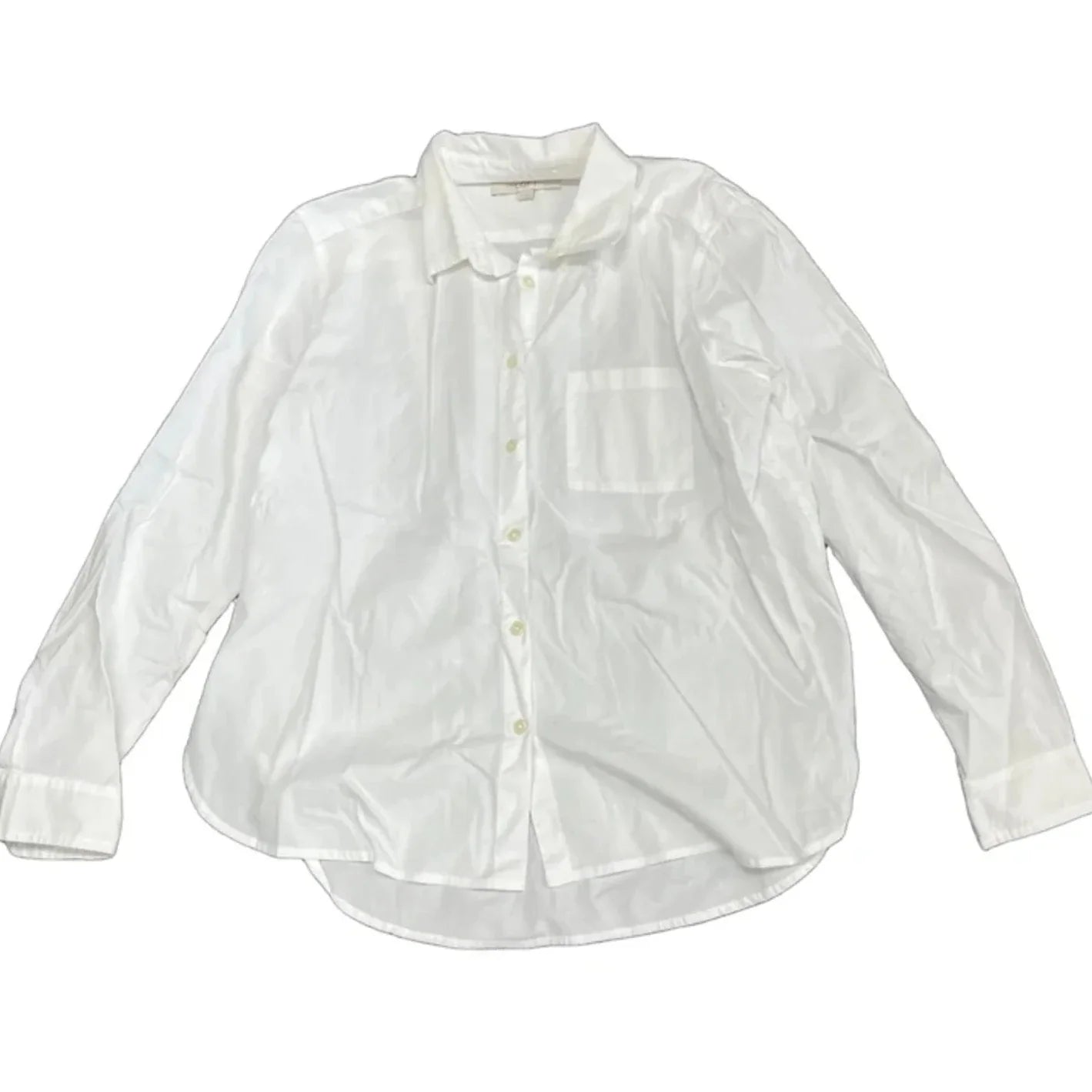 Top Long Sleeve By Loft In White, Size: M