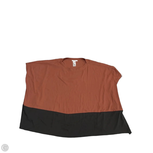 Blouse Short Sleeve By Chicos In Black & Brown, Size: Xl