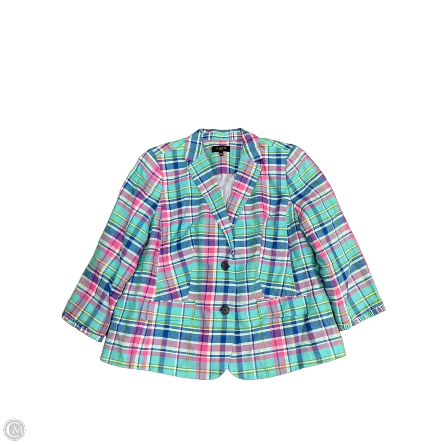 Blazer By Talbots In Plaid Pattern, Size: 18