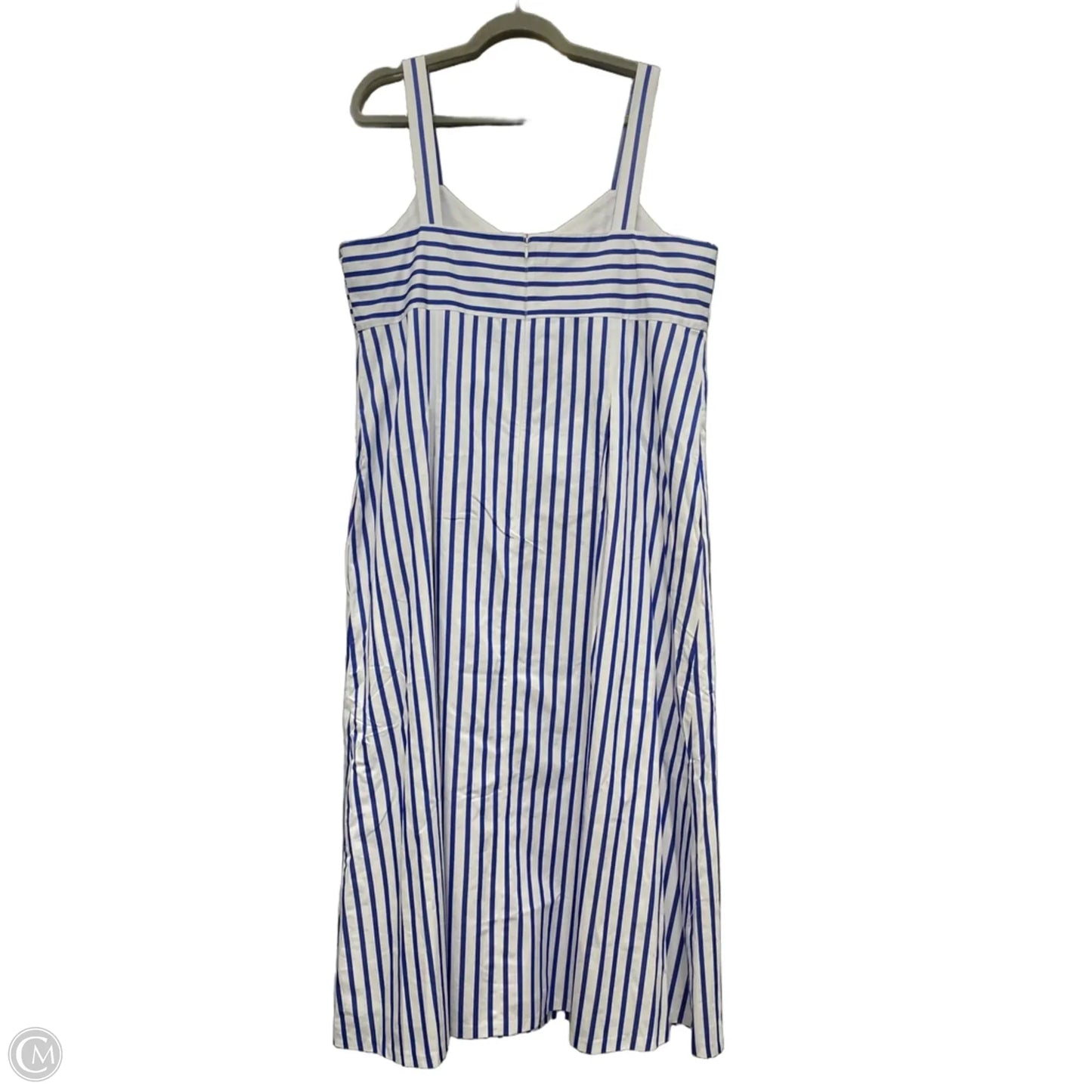 Dress Casual Midi By Talbots In Blue & White, Size: 16