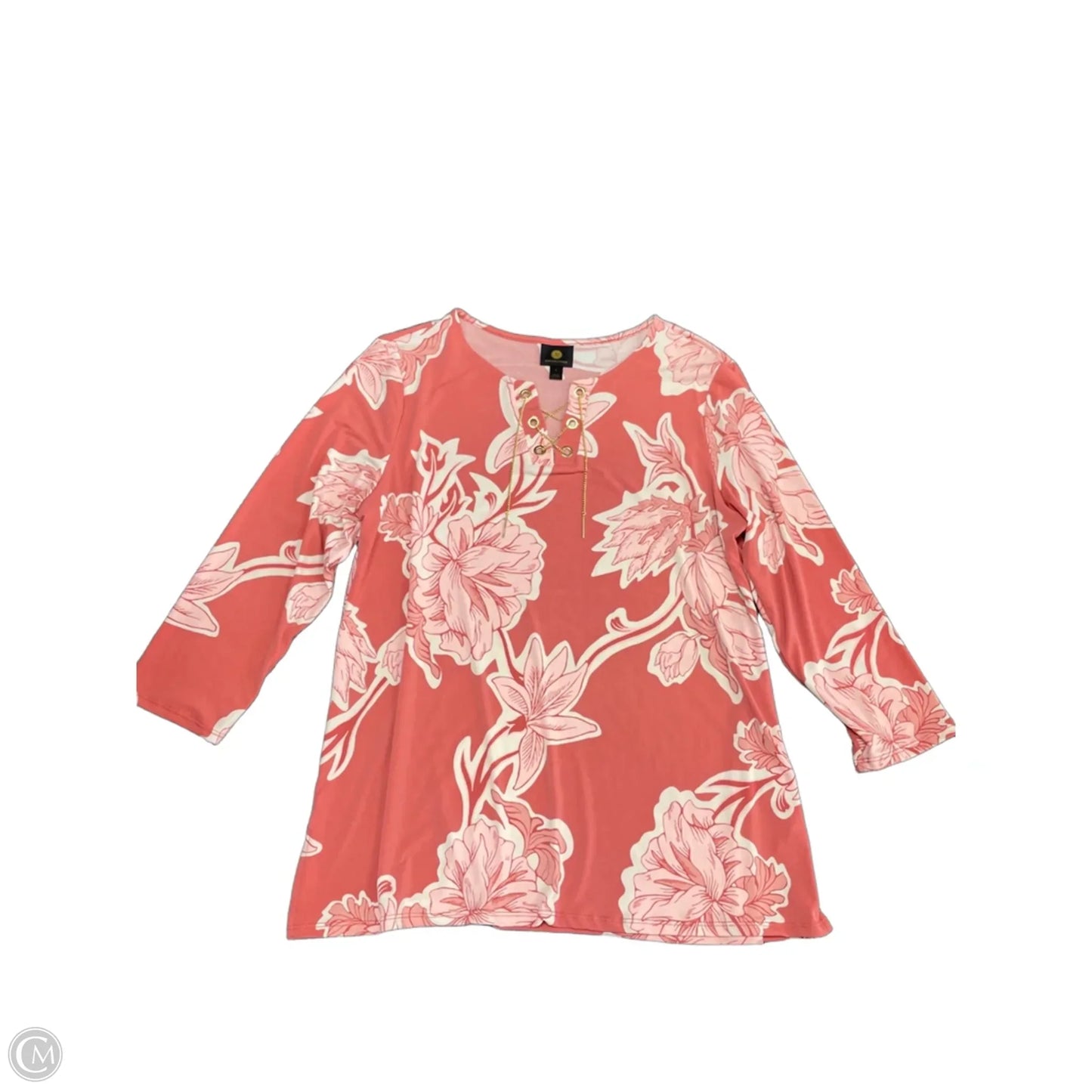 Top Long Sleeve By Jm Collections In Pink, Size: L