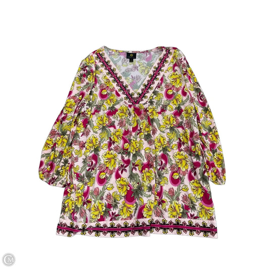 Top Long Sleeve By Jm Collections In Floral Print, Size: Xl