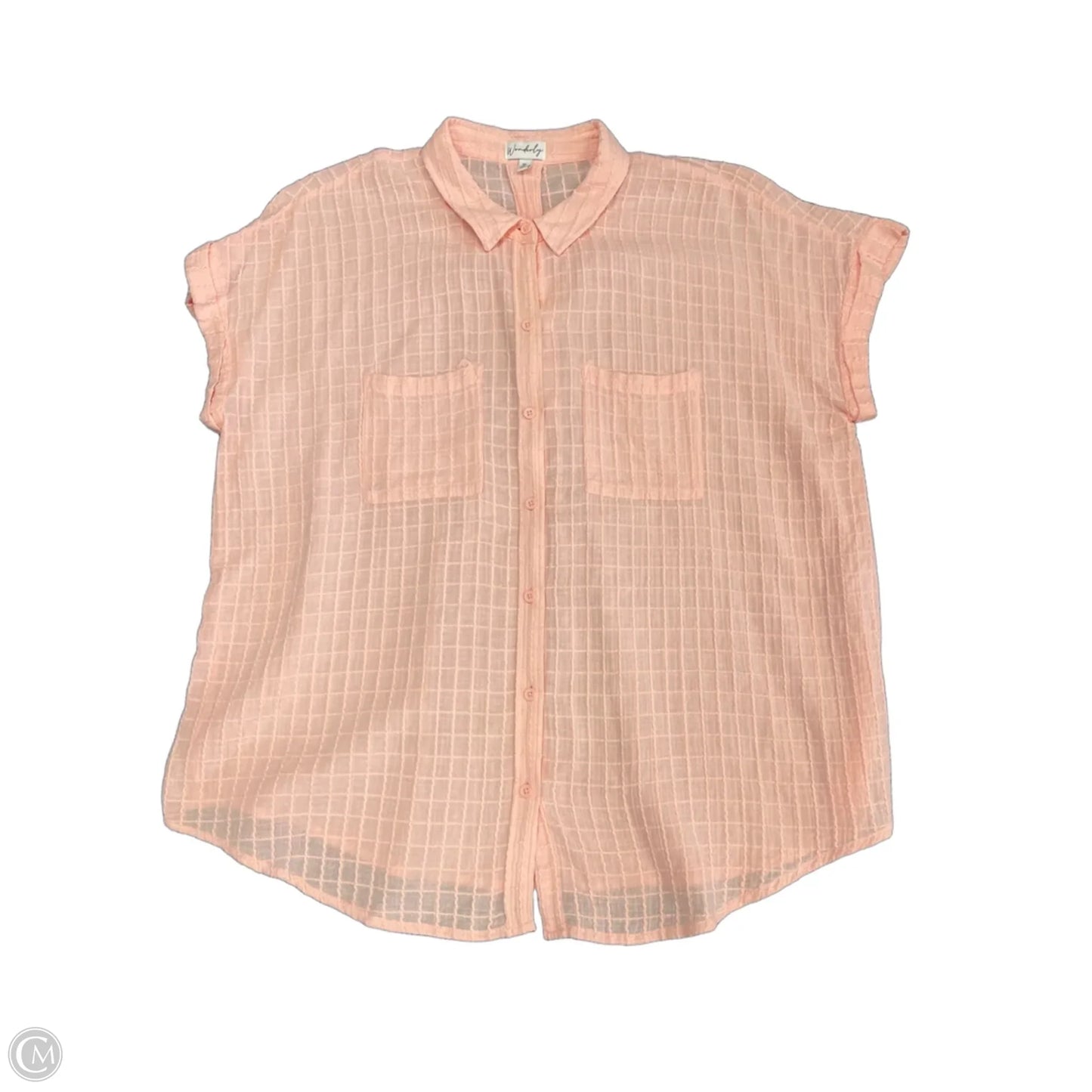 Top Short Sleeve By Wonderly In Peach, Size: Xl