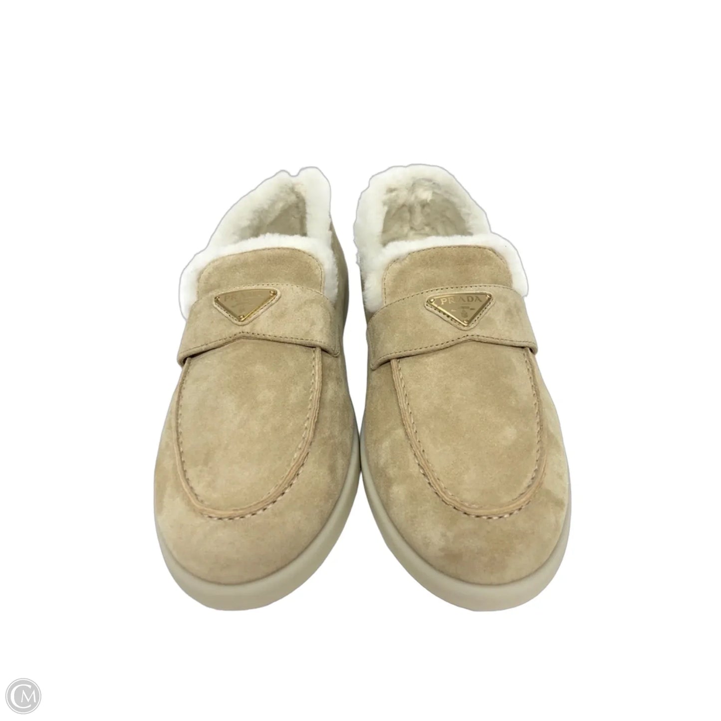 Shoes Luxury Designer By Prada In Tan, Size: 9.5