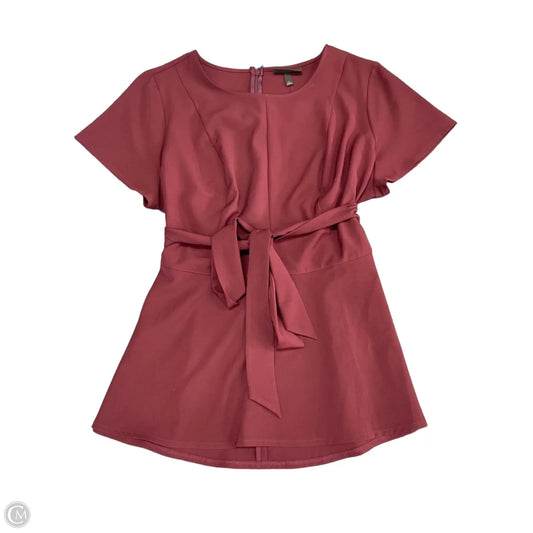 Blouse Short Sleeve By Lane Bryant In Maroon, Size: 20