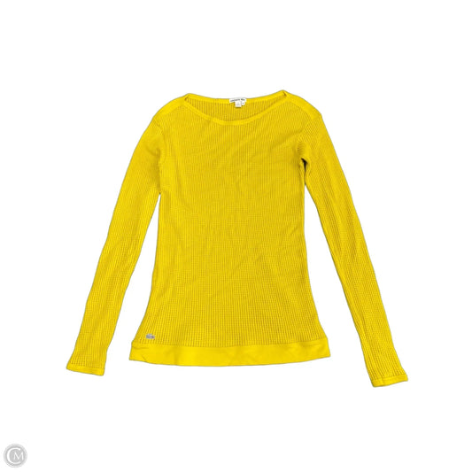 Top Long Sleeve By Lacoste In Yellow, Size: S