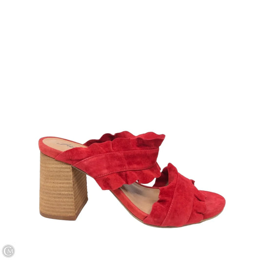 Sandals Heels Block By Free People In Red, Size: 9.5