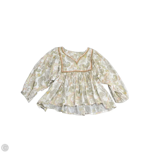 Blouse Long Sleeve By World Market In Multi-colored, Size: L