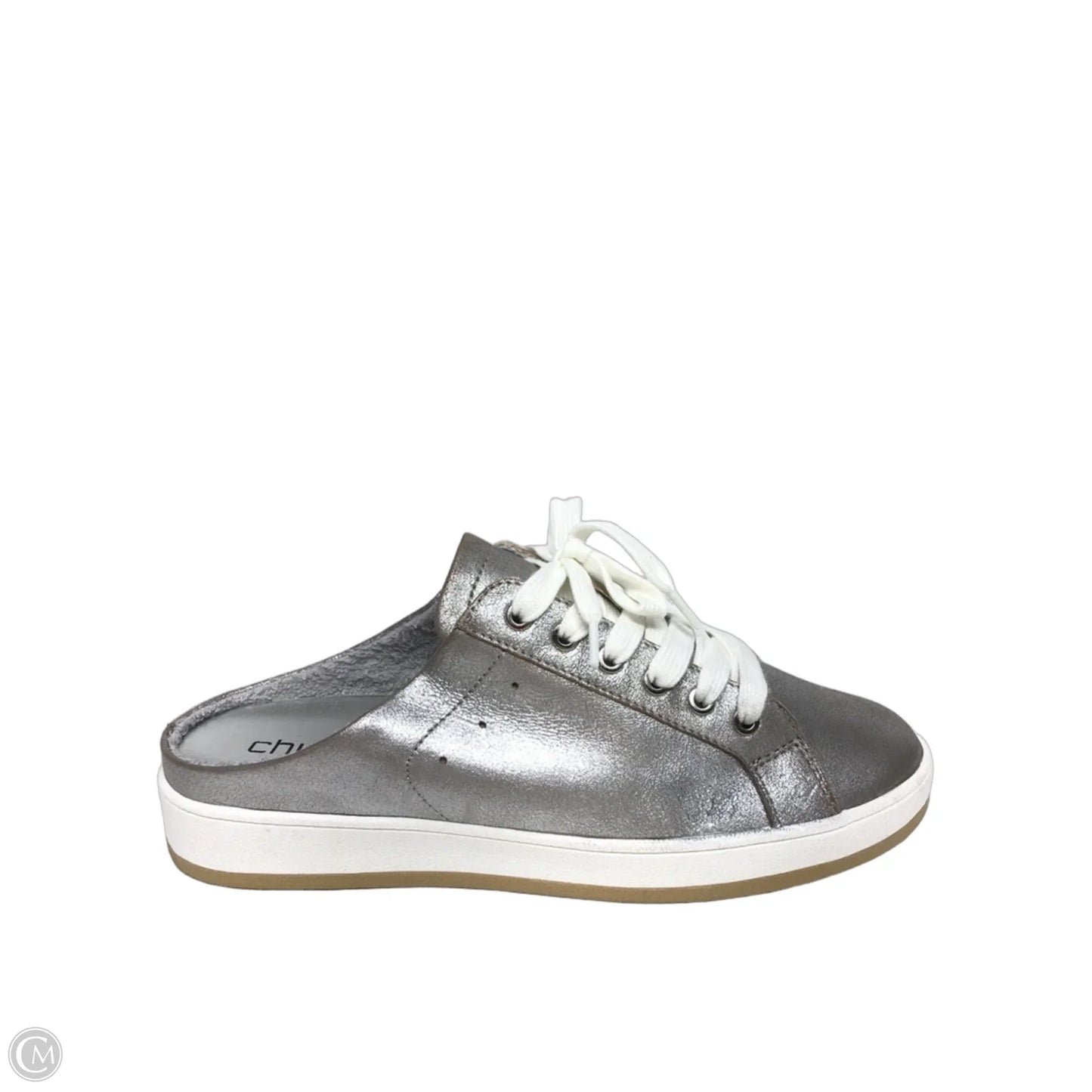 Shoes Sneakers By Chicos In Silver, Size: 8