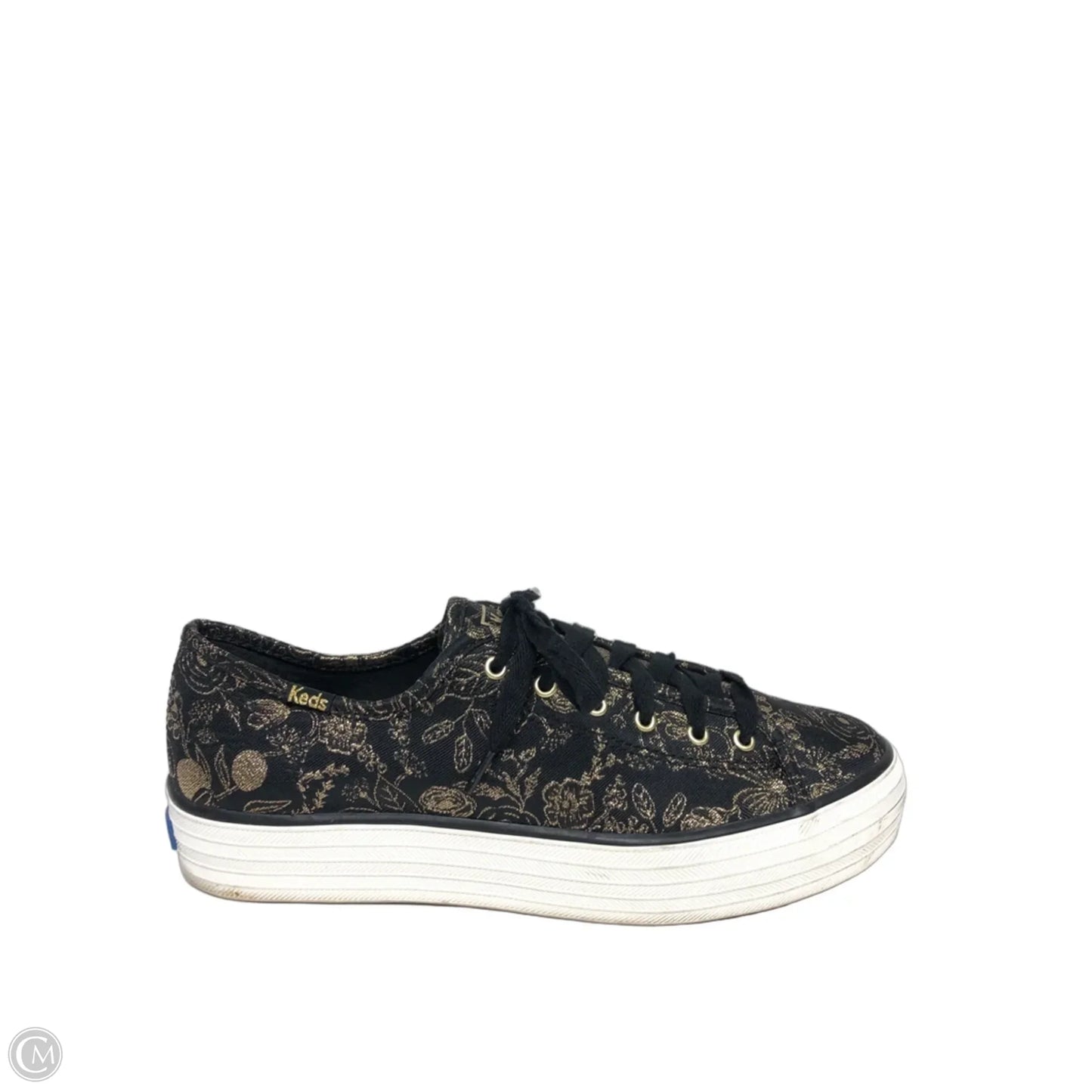 Shoes Sneakers By Keds In Black & Gold, Size: 8