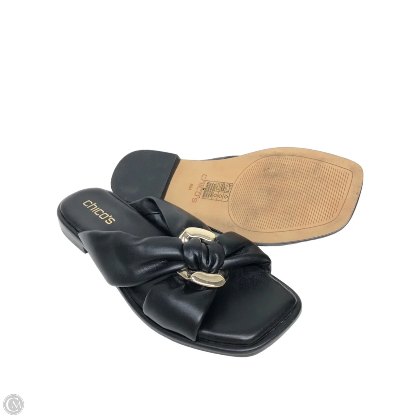Sandals Flats By Chicos In Black, Size: 8