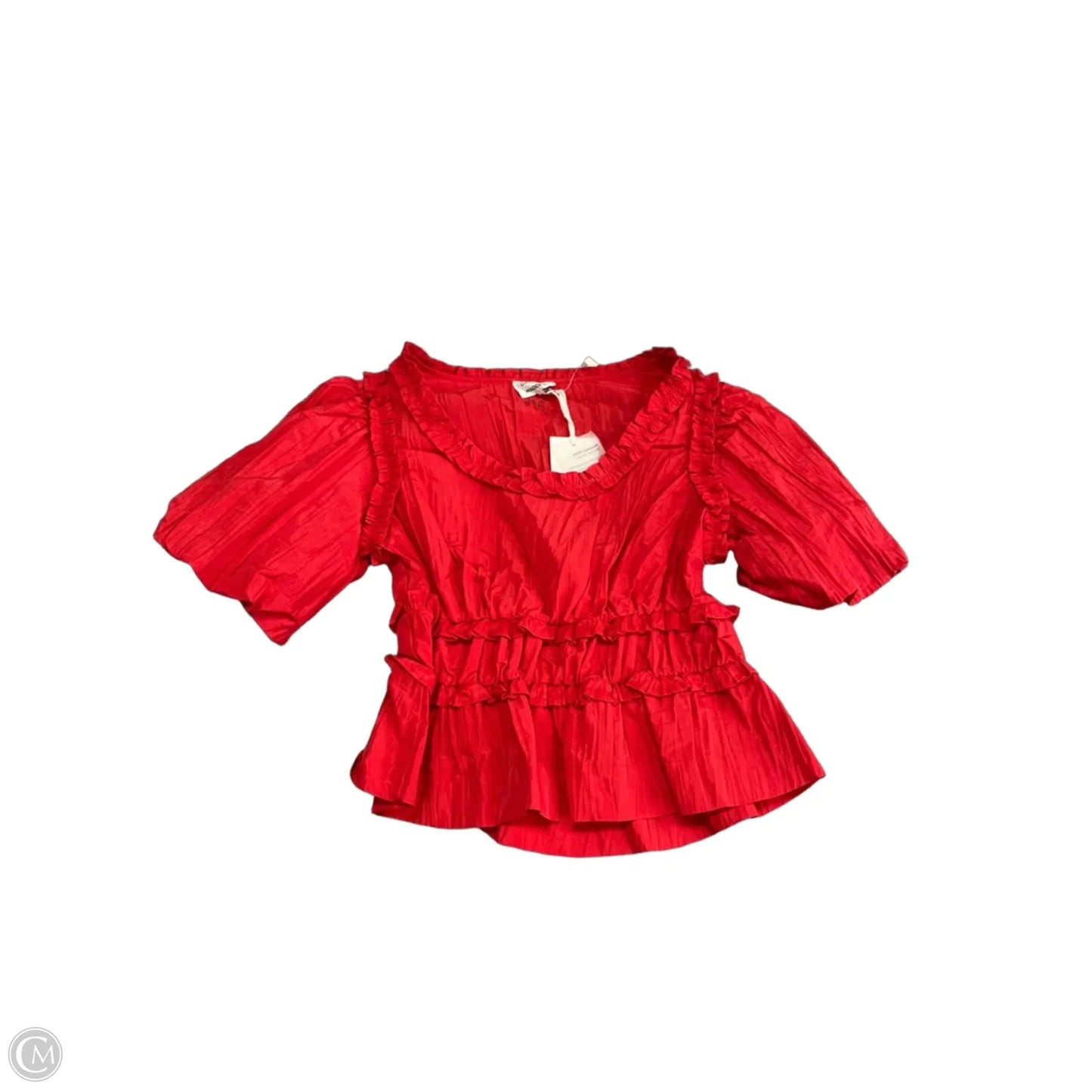 Blouse Short Sleeve By Anthropologie In Red, Size: 12