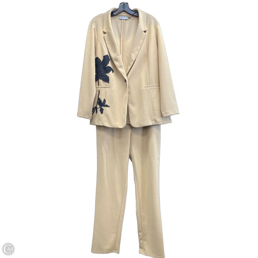 Pants Suit 2pc By Cme In Tan, Size: Xl