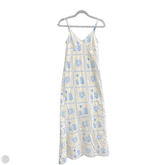 Dress Casual Maxi By Cmc In Blue & Cream, Size: M