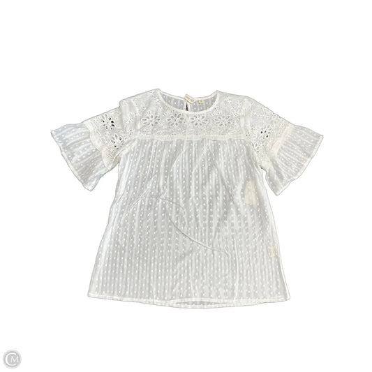 Top Short Sleeve By Studio West In White, Size: S